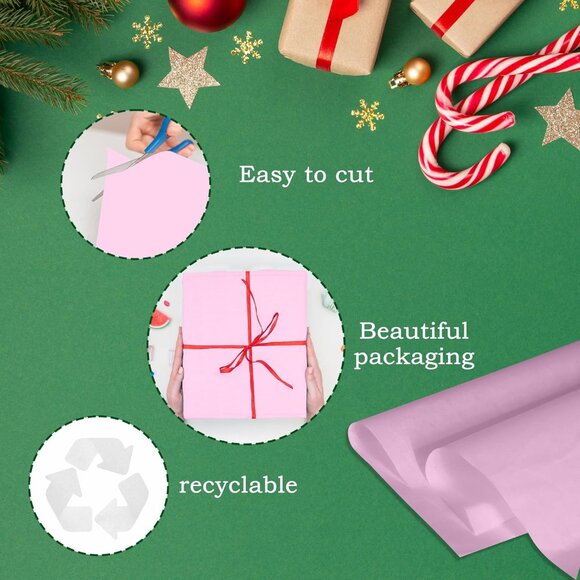 Greenii 500 pcs (480+20 free) Pink Tissue Paper - 20" x 30" Wrapping Tissue - Picture 5 of 7